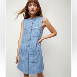 Veronica Beard new current season Laurel Cotton-Blend Tweed Minidress